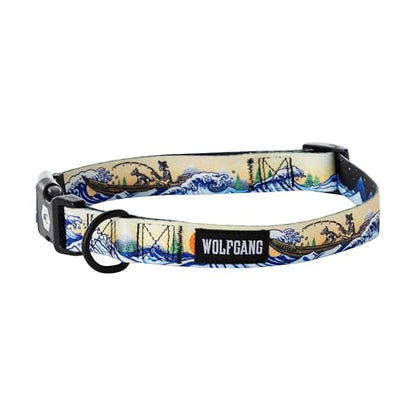 Wolfgang Heavy Duty, Adjustable Dog Collar with Quick Release Nylon Buckle for Walking & Training, MountainWave Print, Small - color: MountainWave Print, size: Small (5/8 Inch x 8-12 Inch)