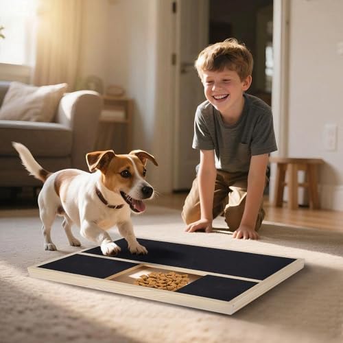 Dog Nail Scratch Board,Dog Nail Scratch Pad with Treat Box,Pet Nail File Toy Can Trim Pet Nails Naturally, Use A Special Scratching Board for Large Dogs