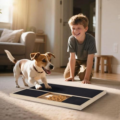 Dog Nail Scratch Board,Dog Nail Scratch Pad with Treat Box,Pet Nail File Toy Can Trim Pet Nails Naturally, Use A Special Scratching Board for Large Dogs