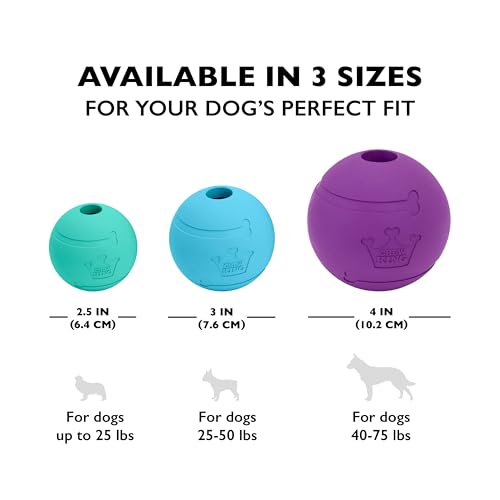 Chew King Fetch Balls Extremely Durable Natural Rubber Toy 2.5 inch, 8-pack (CM-0264-CS01) - color: 8-Pack (2.5" Balls) - Blue, Green, Purple