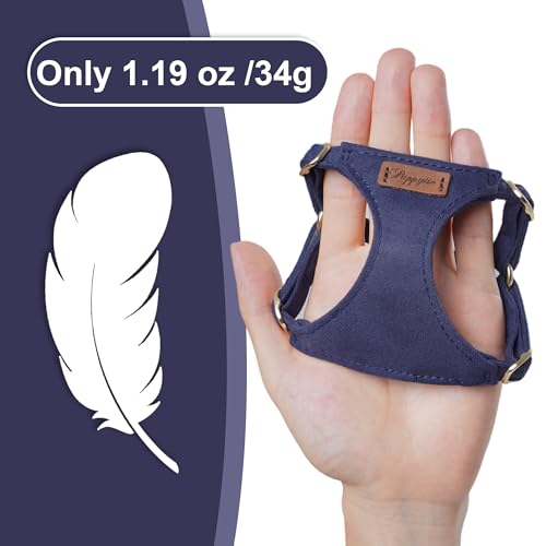 Puppytie XXS Puppy Harness with Multifunction Dog Leash,Soft Adjustable No Choke Escape Proof Pet Harness Vest,Navy,XXS - color: Navy, size: XXS(2.2-6lb）