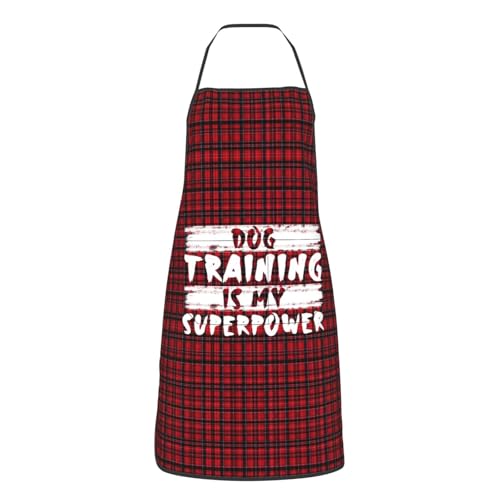 Dog Training is My Superpower Apron for cooking with Pockets Women Men Kitchen Chef Funny Aprons