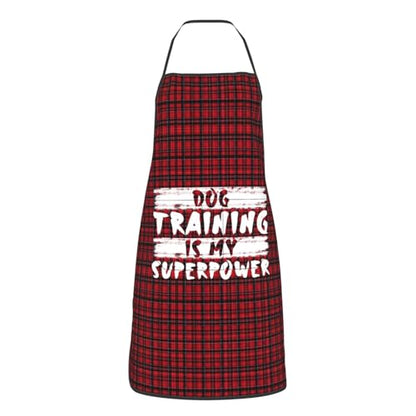 Dog Training is My Superpower Apron for cooking with Pockets Women Men Kitchen Chef Funny Aprons
