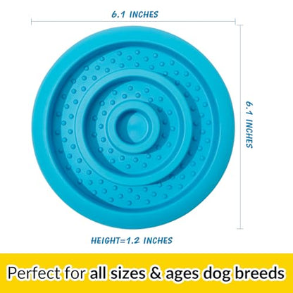 Slow Feeder Lick Mat for Dogs - Keep Them Busy - Natural Rubber Dog Frozen Treat Toys - Durable Interactive Enrichment Toys - Licking Dish for Dog De-Stressing, Blue - color: Blue