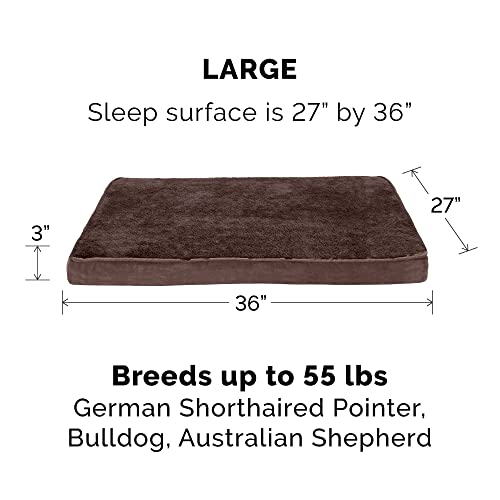 Furhaven Replacement Dog Bed Cover Terry & Suede Mattress, Machine Washable - Espresso, Large - color: Terry & Suede (Espresso), size: Large (Pack of 1)