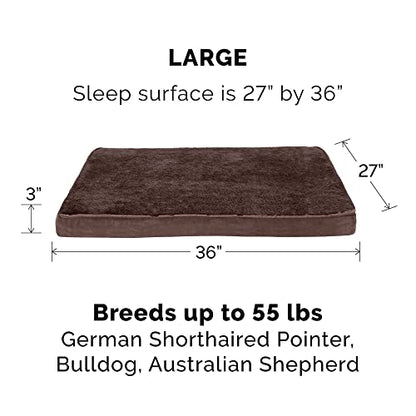 Furhaven Replacement Dog Bed Cover Terry & Suede Mattress, Machine Washable - Espresso, Large - color: Terry & Suede (Espresso), size: Large (Pack of 1)