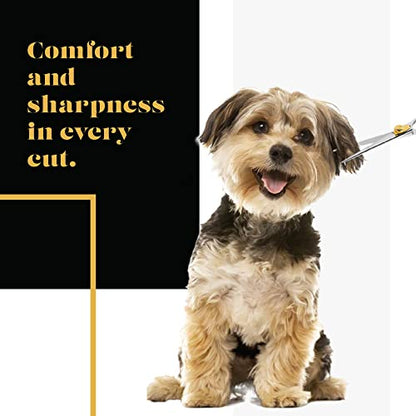 Sharf Gold Touch 440c Japanese Stainless Steal Pet Grooming Shear, 8.5 Inch Straight - size: 8.5 inches, style: Straight Scissors - Blunt Tip