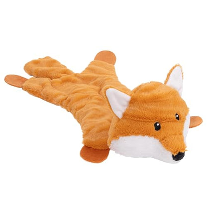 Fuzzl Freddy Fox Crinkle & Squeak Dog Toy – Low Stuffing Soft Plush Puppy Toy – Interactive Squeaky Dog Toy for Small to Medium Dogs – Crinkly Fox Toy for Shaking, Tossing & Snuggling - style: Freddy Fox