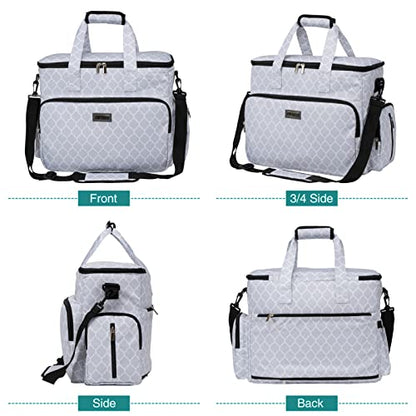 BAGLHER Dog Travel Bag, Pet Travel Bag (ALL Pet Travel Supplies), With 2 Pet Food Containers and 2 Collapsible Silicone Bowls; Essential Kits for Pet Travel DLwhite - color: DLwhite, size: Large