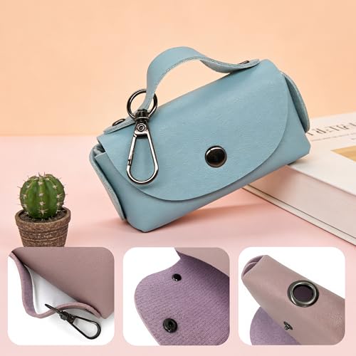 Pet Poop Bag Dispenser with Clip, Portable Waste Bag Holder, 5 Colors Available, 3.9 x 2.4 x 1.2 inches (Pink) - color: Pink