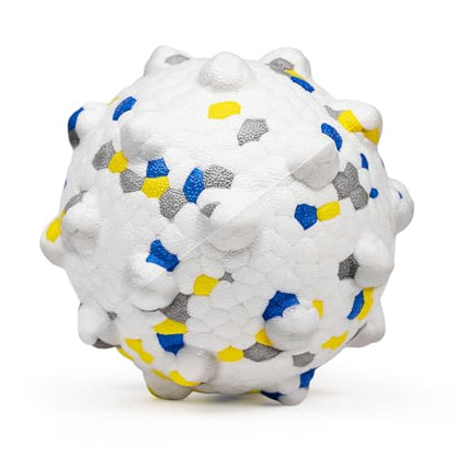 Moonorange 3.7'' Dog Balls for Dogs Aggressive Chewers Indestructible Tennis Durable Bouncy Interactive Dog Toy Balls for Fetch Game Floating Balls (White Large) - color: White-Large