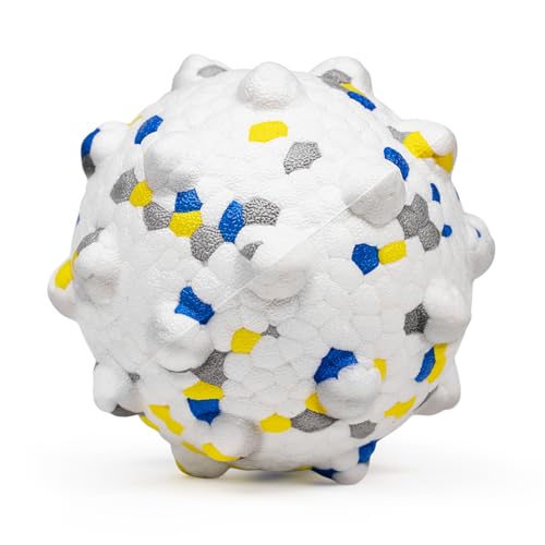 Moonorange 3.7'' Dog Balls for Dogs Aggressive Chewers Indestructible Tennis Durable Bouncy Interactive Dog Toy Balls for Fetch Game Floating Balls (White Large) - color: White-Large