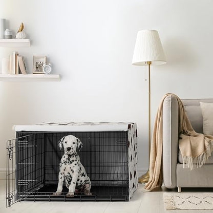 Sweet Jojo Designs 36in. Medium Dog Crate Cover (Western Cow Print) Pet Cage, Kennel Covers (Southern, Charm, Country, South, Wild West, Steer, Animal, Neutral, Brown, Chocolate, Off White, Cream) - color: Western, size: 36.0"L x 23.5"W x 24.0"H