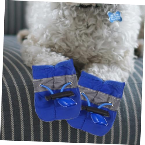 Baluue Waterproof Dog Boots Xs Small Dog Shoes 4 Pcs Set Non-Slip Outdoor Paw Protectors for All Seasons Rain Snow Hiking and Walking