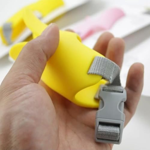 Dog Muzzle, Anti Bite Silicone Duck Mouth Shape Dog Mouth Covers with Adjustable Strap, Stop Barking Chewing, Anti-Called Muzzle for Small Medium Dogs(for 2.5 kg-4.5 kg/Yellow)