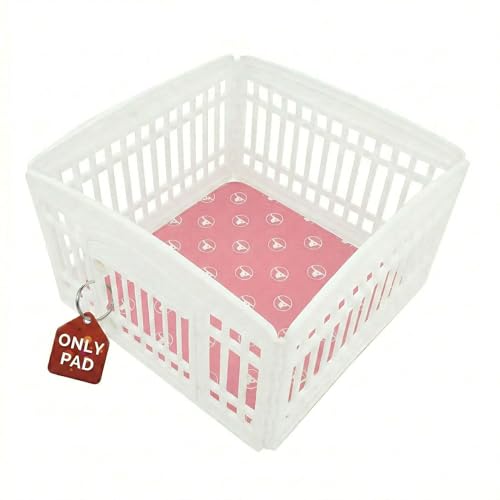 PJYuCien 36"x36" Reusable Playpen Training Pad for Puppies, Pink | Ideal for Small Animals, Dog Crate Pad, Travel Mat, Sofa Protector, Non-slip Dotted Bottom, Machine Washable - color: Pink White, size: 36"x36" (1 Pack)