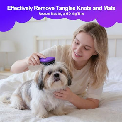 Small Dog Brush- Grooming Tool for Teddy, Yorkies, Maltese, Shih Tzu, Chihuahua - Puppy Hair Brush (Dark Purple) - color: Dark Purple