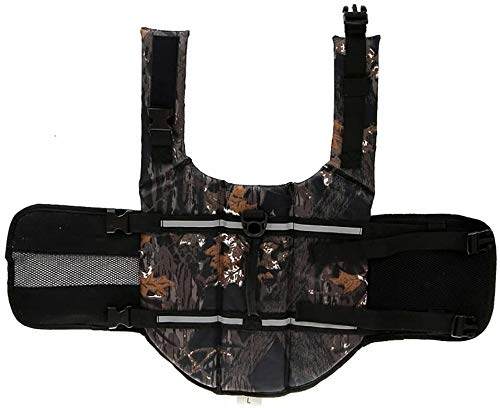Izefia Dog Life Jacket Swimming Safety Coat Floatation Life Vest Life Saver with Handle for Small Dog Puppy Large Dog (Camouflage Dark, XXS) - color: Camouflage Dark, size: XX-Small