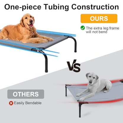 42''Cooling Elevated Dog Bed with Pillow,Outdoor Indoor Raised Dogs Bed with Six Support Feet,Breathable Dog Cot Beds Teslin Medium Large Size Dogs,Pet Hammock Beds, Pet Beds with 4 Ice Pack(Medium) - size: Medium(42.0"L x 26.0"W x 7.0"Th)