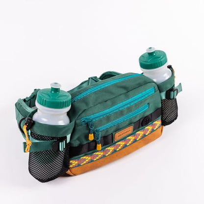 Wilderdog Mega Hip Pack with 3-Liter Capacity, Two Mesh Water Bottle Pockets, Interior Key Loops, Adjustable Straps, and Poop Bag Dispenser (Evergreen) - color: Evergreen