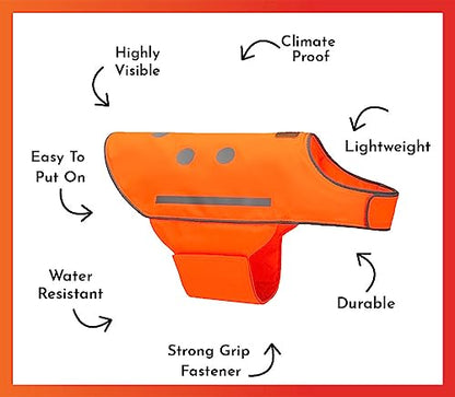 SPOT THE DOG! Reflective Dog Vest - High Visibility Safety Dog Accessories, Fluorescent Dog Apparel for Walking, Hiking & Camping, Hunting (Blaze Orange, Medium) - size: Medium