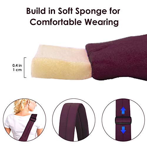 SlowTon Dog Carrier Sling - Thick Padded Shoulder Strap Adjustable Dog Carriers for Small Dogs, Puppy Carrier Purse for Pet Cat with Front Zipper Pocket Safety Belt Machine Washable, WR, M - color: H-Wine Red Cotton Fabric