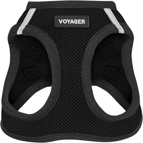 Best Pet Supplies - All Weather Mesh / Plush, Reflective, No Pull Harness for Small, Medium Dogs, Cats - Secure with Hook & Loop Fastener, Buckle, Double D-Rings - Black/Black Trim, XL - color: Harness (Black/Black Trim), size: XL (Chest: 20.5 - 23")