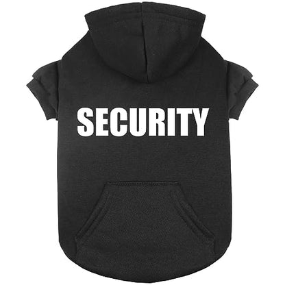 Dog Sweaters for Medium Dogs Security Dog Hoodie Pet Sweater Soft Brushed Fleece Clothes Pet Hoodie Sweatshirt with Pocket(M) - size: Medium