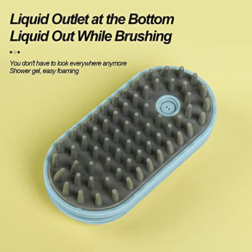 Dog Bath Brush Pet Grooming Soothe Massage With Shampoo Dispenser Soft Silicone Bristle For Short Haired Cat Shower(Green) - color: Green