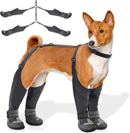 Dog Shoes,Outdoor Dog Boots Non-Slip Waterproof Dog Booties for Small to Large Dogs,Adjustable Dog Boots (Black, Large) - size: Large