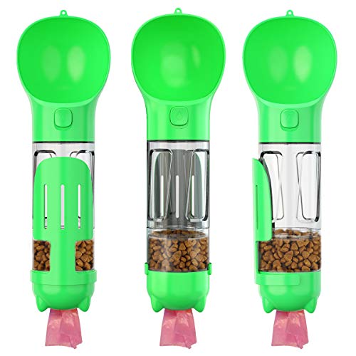 DoqiPaw Dog Travel Water Bottle Leak Proof No Spill Lead Leash Waterer Feeder Accessory Alternative to Dispenser Portable Pet Bowl Large Dogs(500ml) (Green) - color: Green
