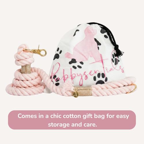 Braided Cotton Rope Dog Leash for Medium & Large Dogs – Enjoy Tangle-Free Walks with Soft Comfortable Grip & Reliable Control – Durable Design for Daily Walks, Training & Special Moments – Light Pink - color: Light Pink