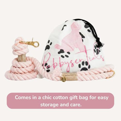 Braided Cotton Rope Dog Leash for Medium & Large Dogs – Enjoy Tangle-Free Walks with Soft Comfortable Grip & Reliable Control – Durable Design for Daily Walks, Training & Special Moments – Light Pink - color: Light Pink
