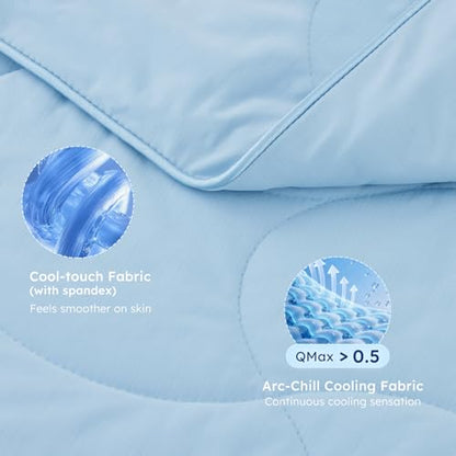ZOMISIA Premium Cooling Blanket for Large Dogs - Q-MAX>0.5 Breathable Washable Dog Cooling Mat, Travel Soft Pet Summer Essentials, Blue, 40"x50" - color: Blue, size: L(40x50")