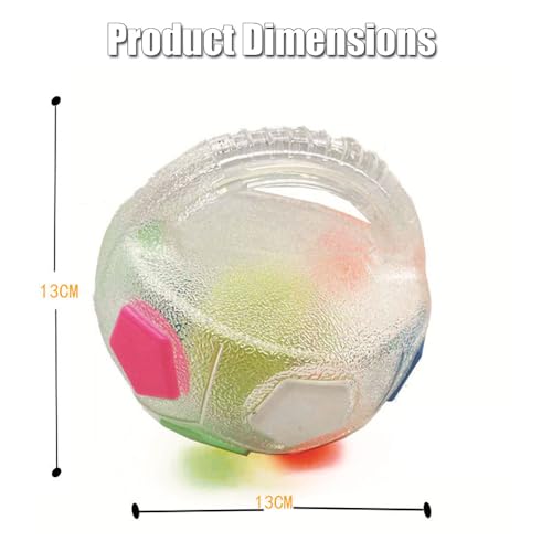 Dog Toy Ball with Handle, Squeaky Dog Calming Ball with Handle, Interactive Ball for Dogs Playing, Squeaky Floating (Transparent)