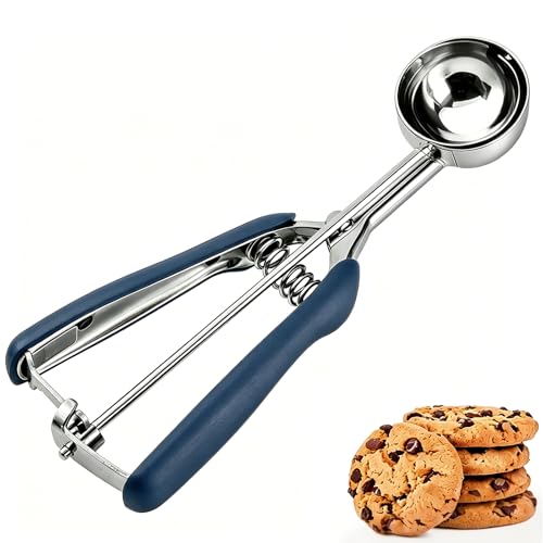JUNADAEL J Medium Cookie Scoop 2 Tbsp, Size #40 Cookie Scoop for Baking, Cookie Dough Scoop, Ice Cram Scoop, Blue Handle, Non-Slip, For Making Cookies Muffin Cupcake Pancake Ice Cream Meatball - color: Dusty Blue, size: #40 - 2 Tbsp
