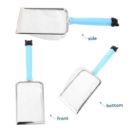 Stainless Steel Cat Litter Scoop Metal Cat Litter Shovel with Wide Mouth Design Pet Care Tool for Easy Cleaning of Litter Box Mesh