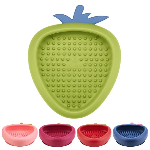 Freeze Dog Lick Bowl, Animire Non-Slip Slow Feeder Lick Mat for Dogs, Silicone Dog Enrichment Bowl for Distraction Anxiety Relief Boredom, BPA Free, Dishwasher Safe(Green,L) - color: B- Green, size: L