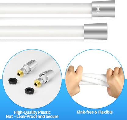 Shower Hose 79-Inch PVC White Handheld Shower Head Hose - Explosion Proof, Anti-Tangle Flexible Hose for Bathing, Pet Cleaning, and Toilet Cleaning rv shower head with hose - color: White, size: 79 Inches