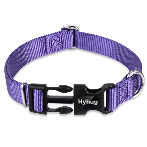 Hyhug Small Dog Collar Quick-Release Purple| Heavy-Duty Nylon Puppy Collar, Adjustable & Durable Pet Supplies for Boy & Girl Dogs (Small, Ultra Violet) - color: Ultra Violet, size: Small