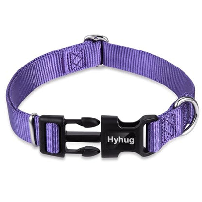 Hyhug Small Dog Collar Quick-Release Purple| Heavy-Duty Nylon Puppy Collar, Adjustable & Durable Pet Supplies for Boy & Girl Dogs (Small, Ultra Violet) - color: Ultra Violet, size: Small