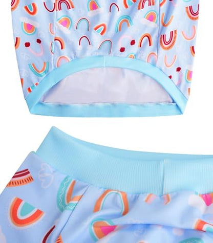 Dog Sleeveless T Shirt Blue Rainbow Prints Vest Shirt Soft Stretchy Summer Clothes for Large Dogs Boys Girls Shirt Large,Rainbow - color: Rainbow, size: Large