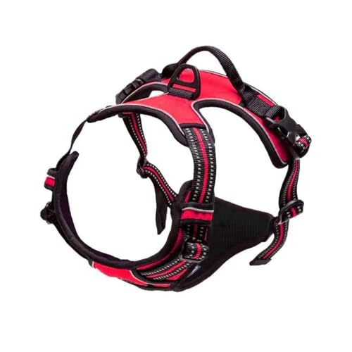 No Pull Dog Harness Front Clip Heavy Duty Reflective Easy Control Handle for Large Walking(Pink,S) - color: Pink, size: S