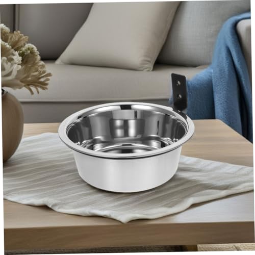 Toyvian 2sets Wall Mounted Elevated Dog Bowl Stainless Steel Feeding Station for Dogs Space-Saving Design Easy to Clean for Crates and Cages