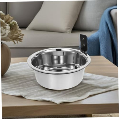 Toyvian 2sets Wall Mounted Elevated Dog Bowl Stainless Steel Feeding Station for Dogs Space-Saving Design Easy to Clean for Crates and Cages