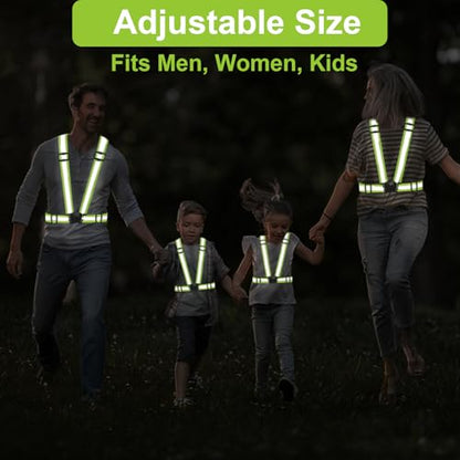 Reflective Vest Running Gear, 2Pack High Visible Safety VES for Cycling Jogging Running Walking, Adjustable for Men Women - color: 2 x Orange