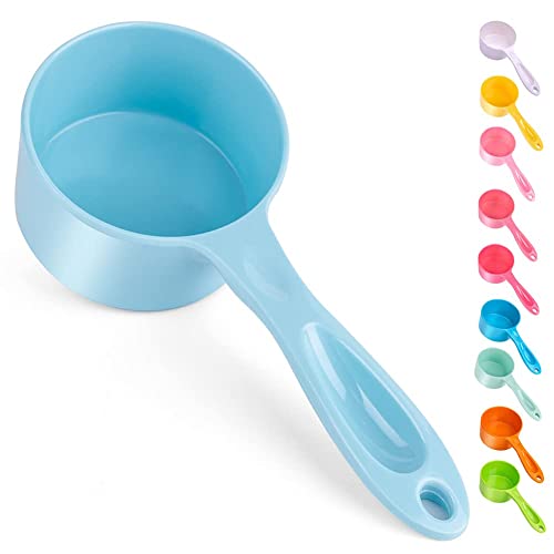 Super Design 1/2 Cup Dog Food Scoop for Container Melamine Measuring Scoop for Dogs Cats Birds and Rabbits Pet Food Feeding Scoop Dishwasher Safe - Baby Blue - color: Baby Blue ½ Cup