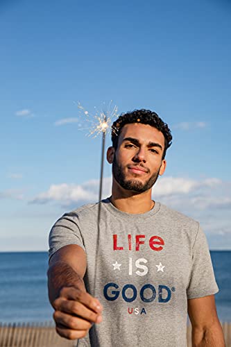 Life is Good. Mens Crusher Tee I'll Be Watching You, Darkest Blue - color: Heather Gray, size: Medium
