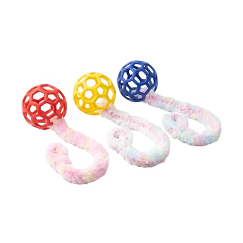 Baba&Nana Braided Fleece Dog Tug Toy(1PC), Assorted Colors Dog Rope Toy with Ball, Interactive Tug of War Dog Toy for Large & Medium & Agility Dogs- Ship a Random Style! (Ball Style) - color: Ball