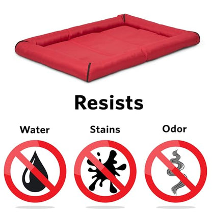 MidWest Homes for Pets Water Repellant Easy Wipe Clean Ultra-Rugged MAXX Dog Beds, Super Durable Dog Bed Designed to Fit 48-inch Dog Crates, Features Slip Resistant Bottom, Part 40548-RD, Red - color: Red, size: 48 Inch